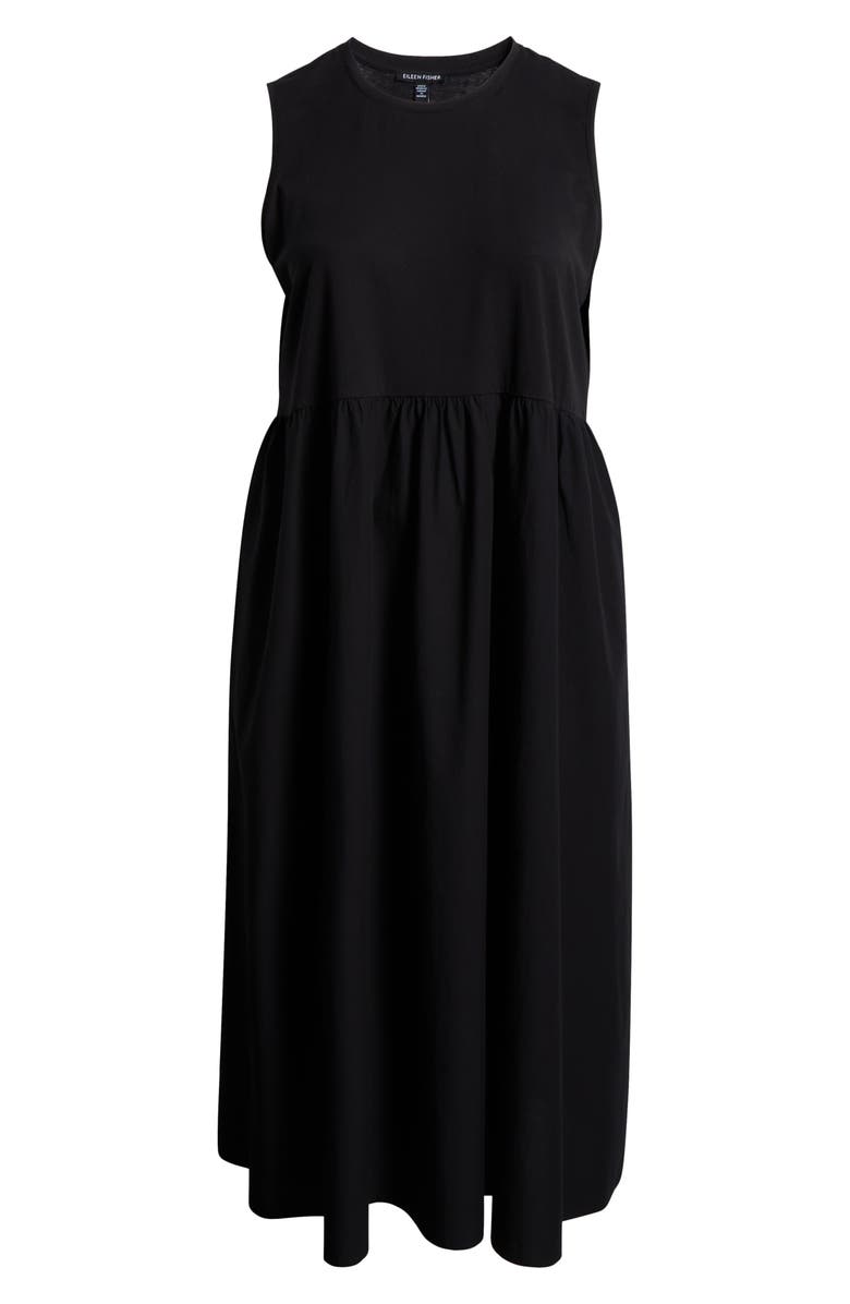 Eileen Fisher Mixed Media Maxi Dress, Alternate, color, Black