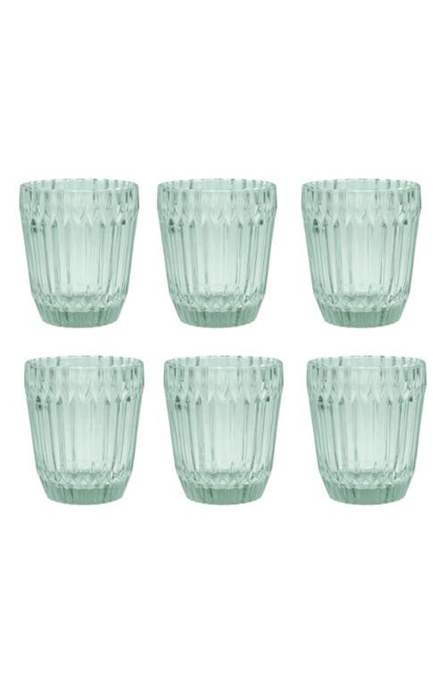 Fortessa Archie Set of 6 Sage Double Old Fashioned Glasses in Verde 