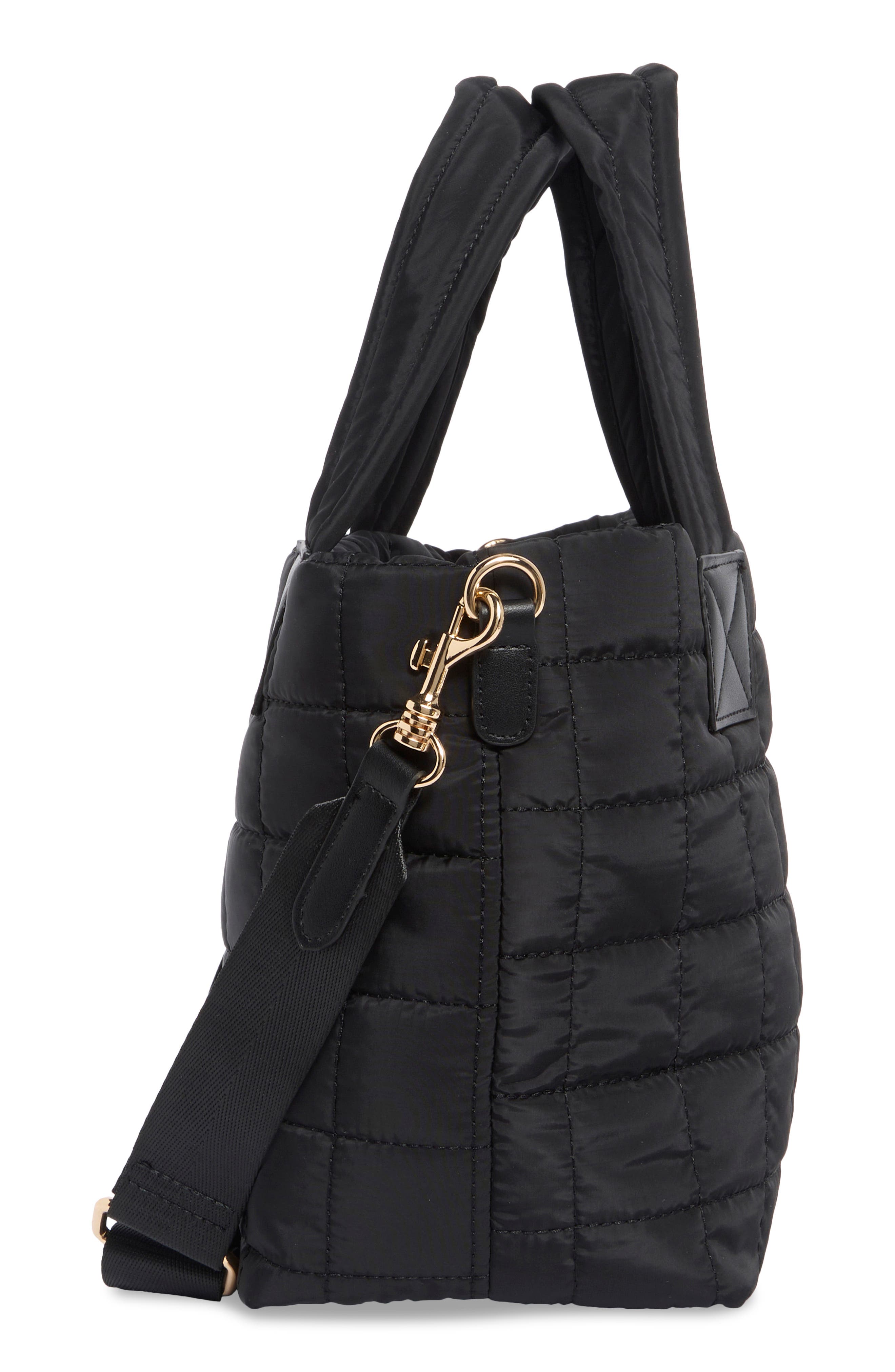 URBAN EXPRESSIONS HANDBAGS Quilted Nylon Tote Bag, Alternate, color, Black