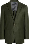 Mizzen+Main Lavelle Trim Fit Lightweight Olive Green Wool Flannel Blazer