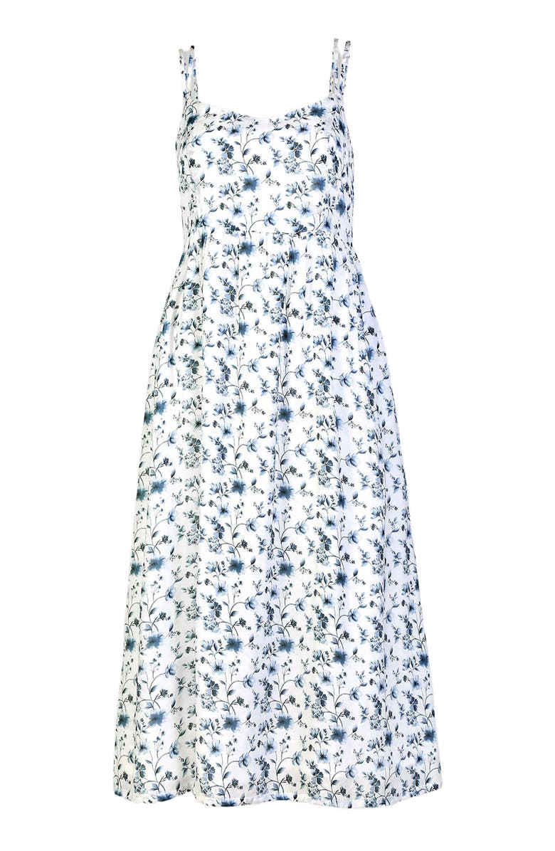 Reistor Strappy Gathered Midi Dress, Alternate, color, Wisteria Whimsy