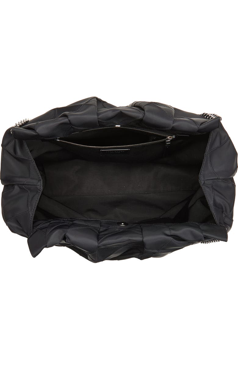 Tory Burch Fleming Quilted Nylon Hobo Bag, Alternate, color, Black