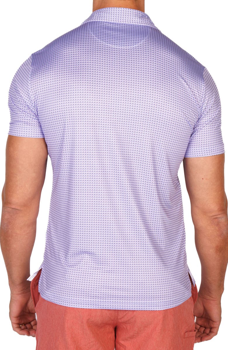 TailorByrd Floral Compass Performance Golf Polo, Alternate, color, Peri Blue