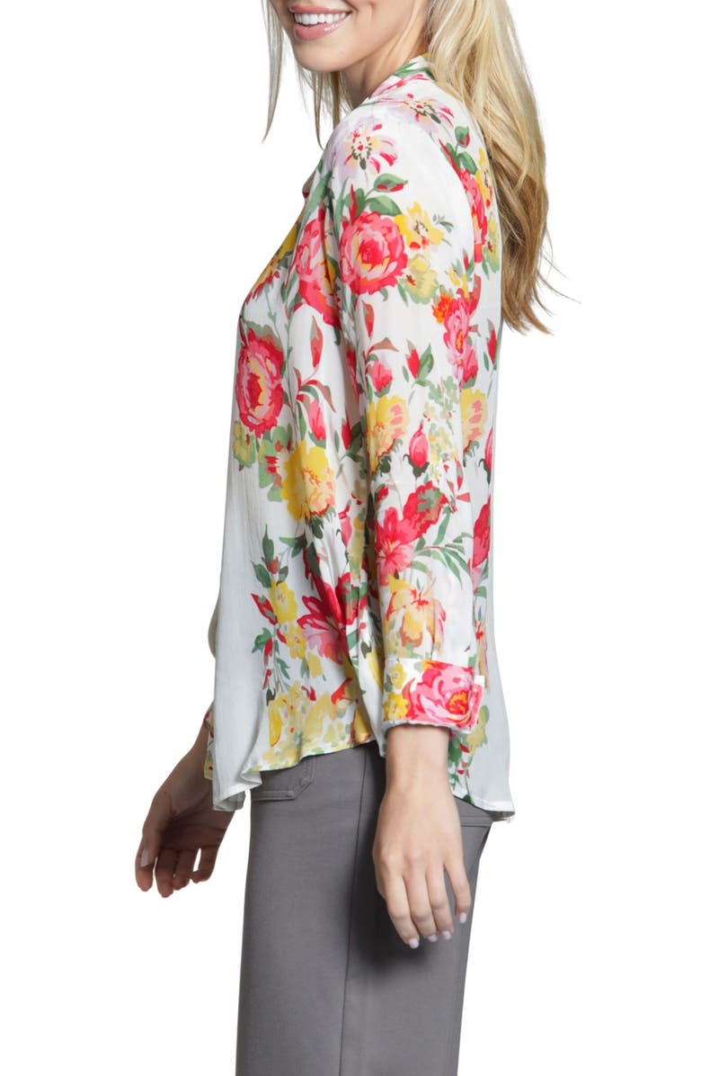 APNY Floral Print Shirt, Alternate, color, Yellow Multi