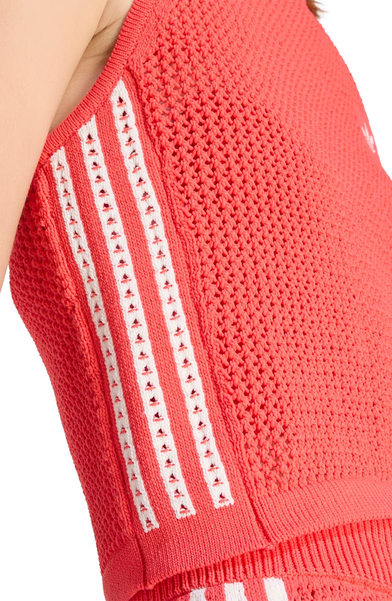 adidas Originals Open Stitch Halter Top, Alternate, color, Semi Lucid Red