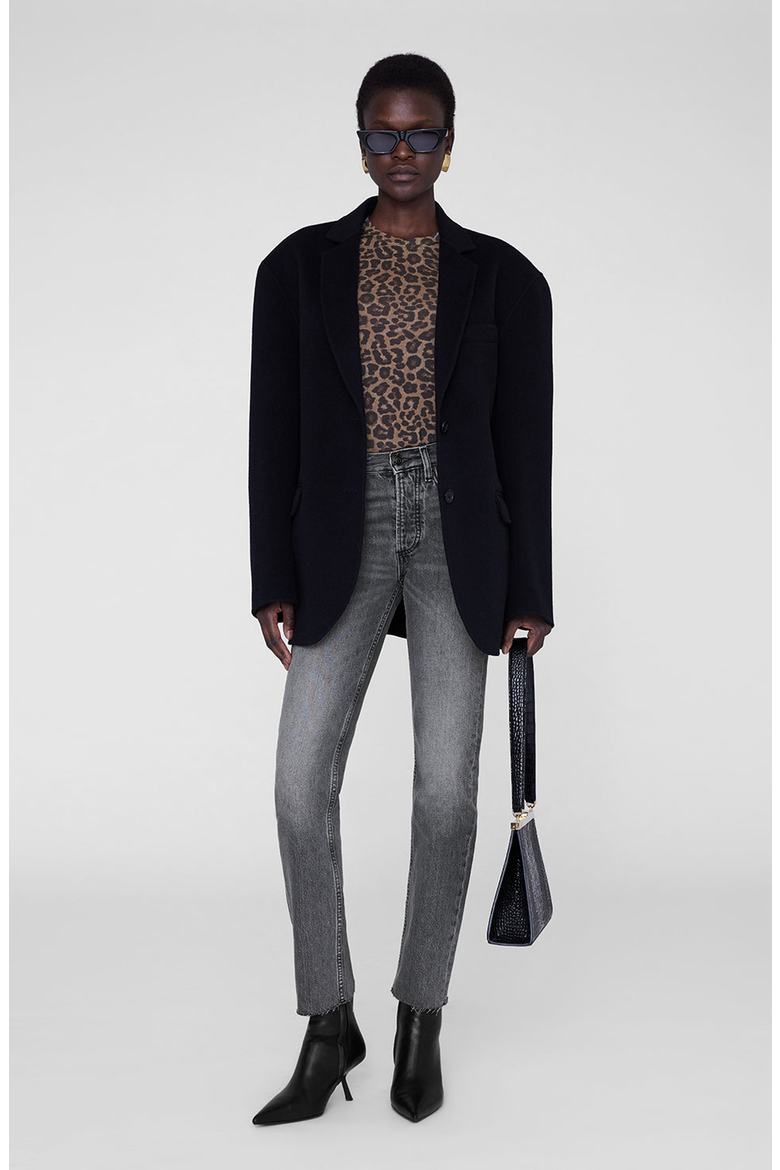 Sylvie Long Sleeve Tee, Alternate, color, Black / Brown Leopard