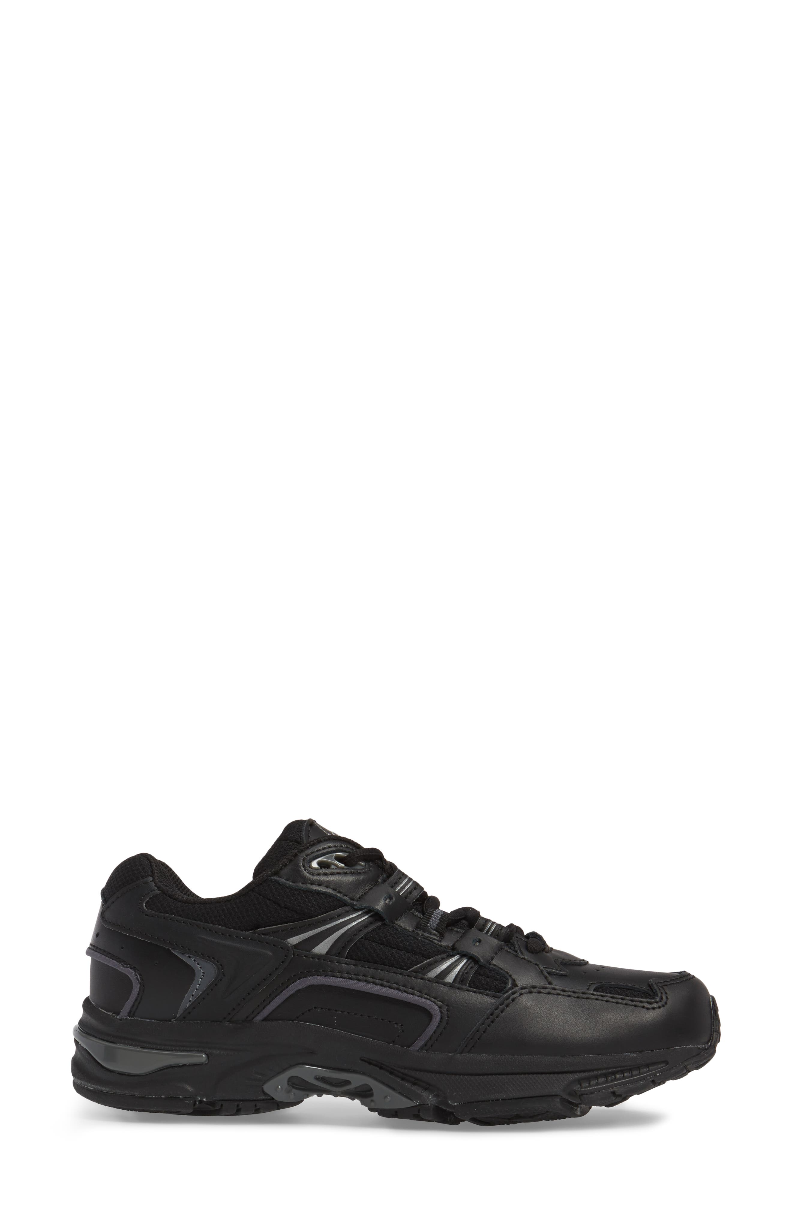 Walker Sneaker, Alternate, color, BLACK LEATHER