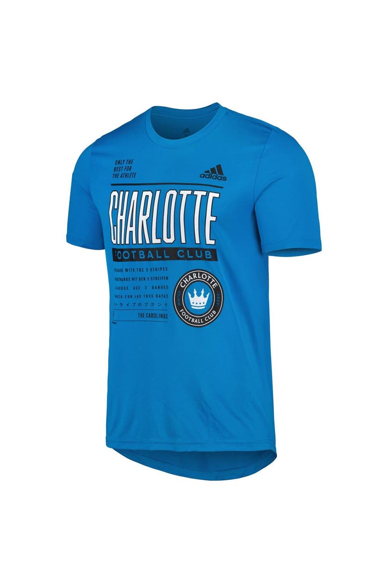 Men's adidas Blue Charlotte FC Club DNA Performance T-Shirt, Alternate, color, Blue