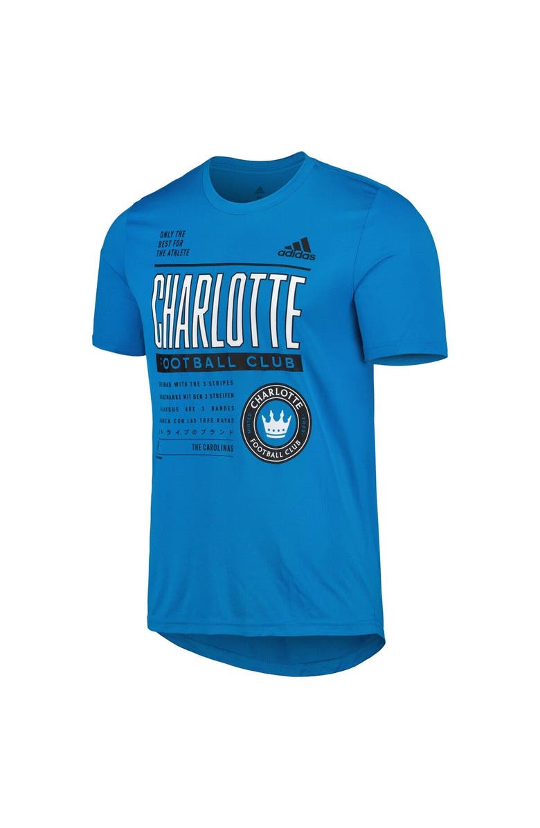 adidas Men's adidas Blue Charlotte FC Club DNA Performance T-Shirt, Alternate, color, Blue