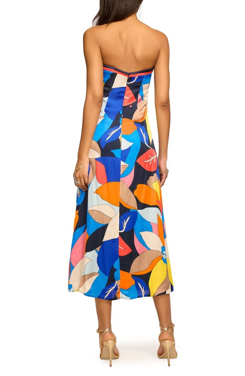 Ramy Brook Isley Floral Strapless Dress, Alternate, color, Navy Hibiscus