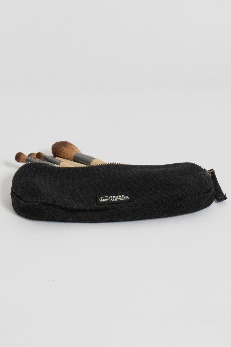 Organic Cotton Pencil Bag, Alternate, color, Ivory Black