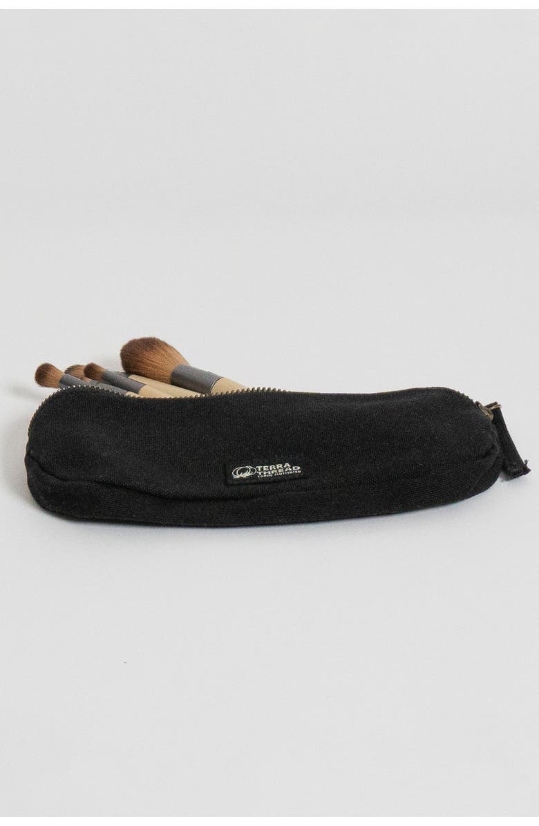 Terra Thread Organic Cotton Pencil Bag, Alternate, color, Ivory Black