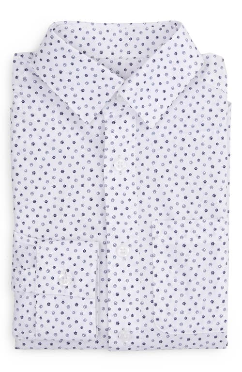 Appaman Boy's Micro Paw-print Standard Shirt In Paw Prints