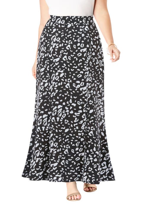 Stretch Knit Maxi Skirt (Plus)