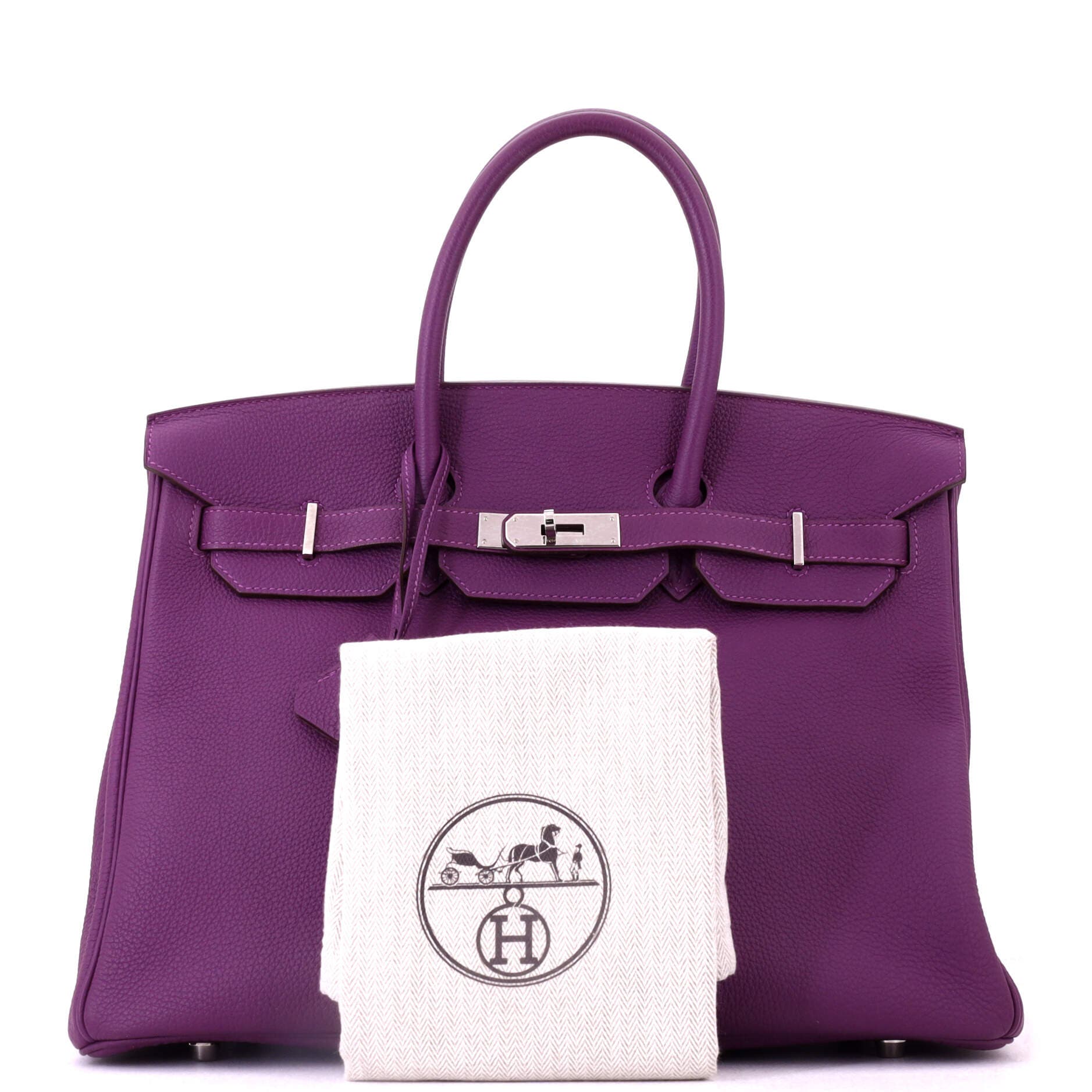 Pre-Owned Hermes Birkin Handbag Purple Togo with Palladium Hardware 35, Alternate, color, Anemone