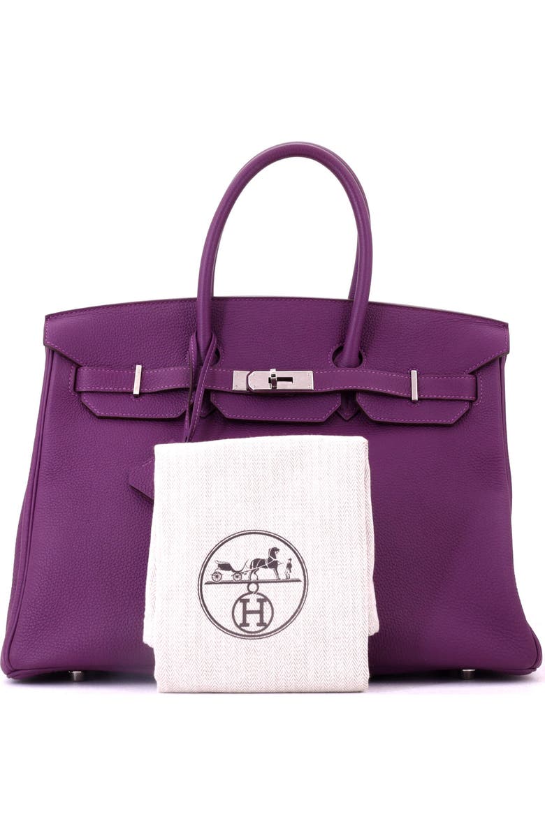 Pre-Owned Hermes Birkin Handbag Purple Togo with Palladium Hardware 35, Alternate, color, Anemone
