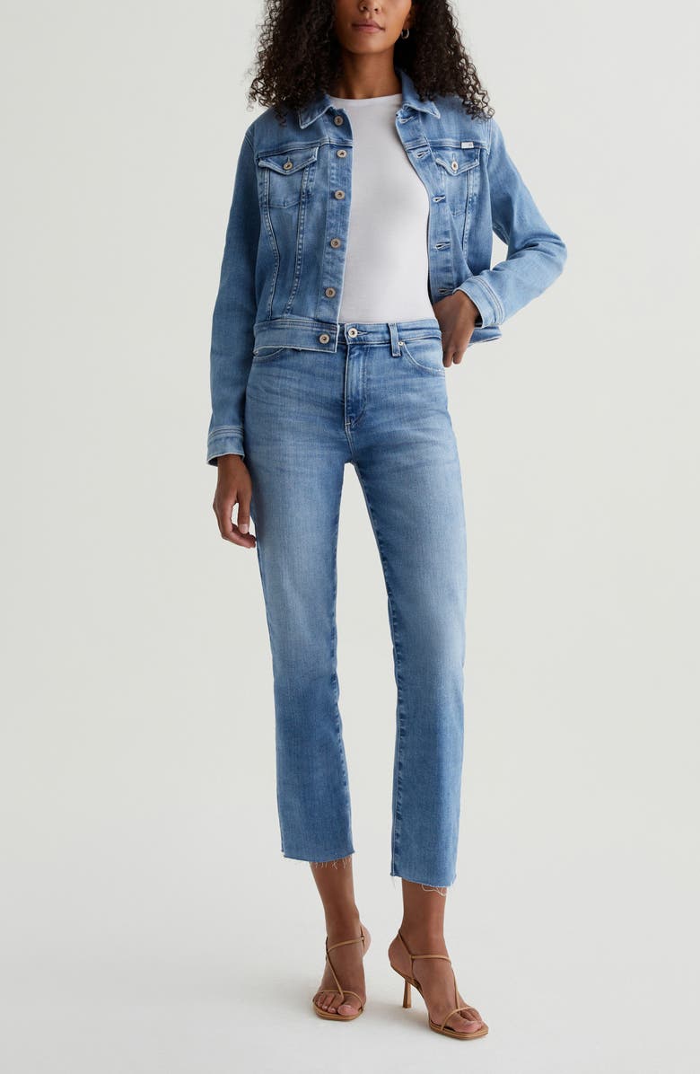 AG Mari Raw Hem Mid Rise Ankle Slim Straight Leg Jeans, Alternate, color, Central Coast