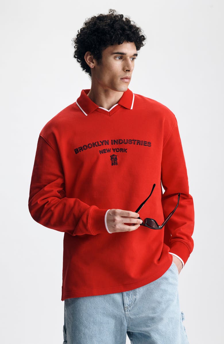 Brooklyn Industries Logo Embroidered Sweatshirt, Alternate, color, Goji Berry