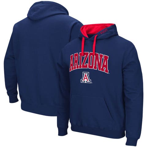 Men's Colosseum Navy Arizona Wildcats Big & Tall Arch & Logo 2.0 Pullover Hoodie