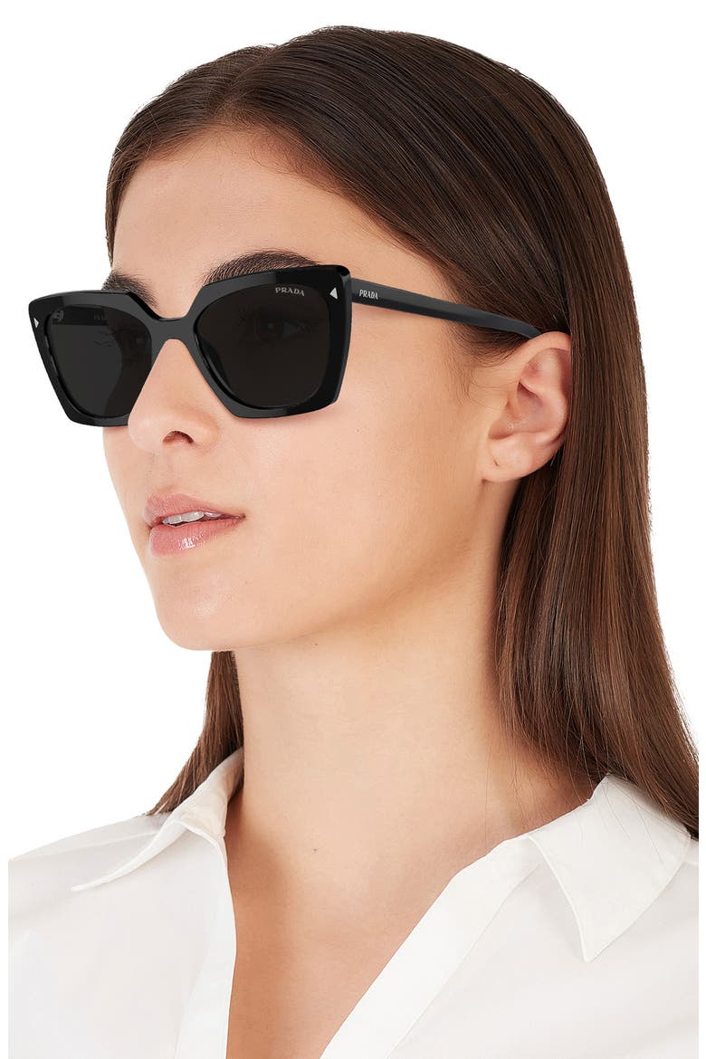 54mm Square Sunglasses, Alternate, color, BLACK