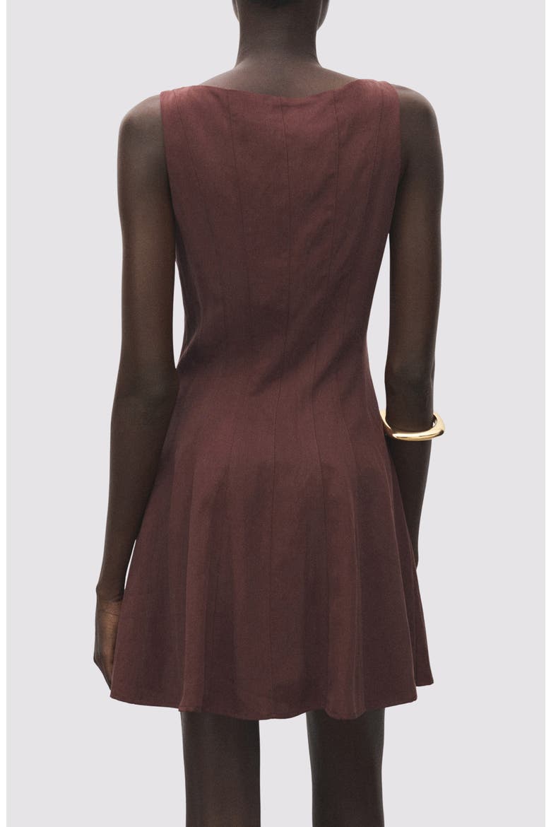 Paneled Minidress, Alternate, color, BROWN