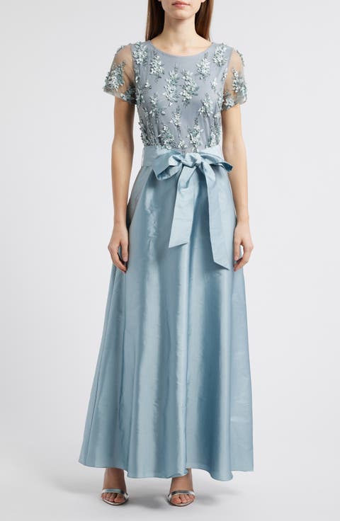 3D Floral Bodice Beaded Gown