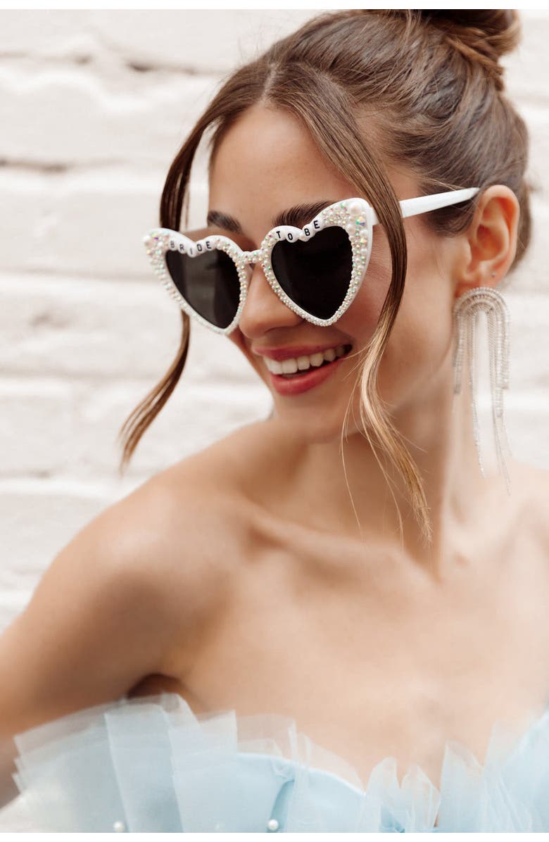 Untamed Petals Bride To Be Sunnies, Alternate, color, White