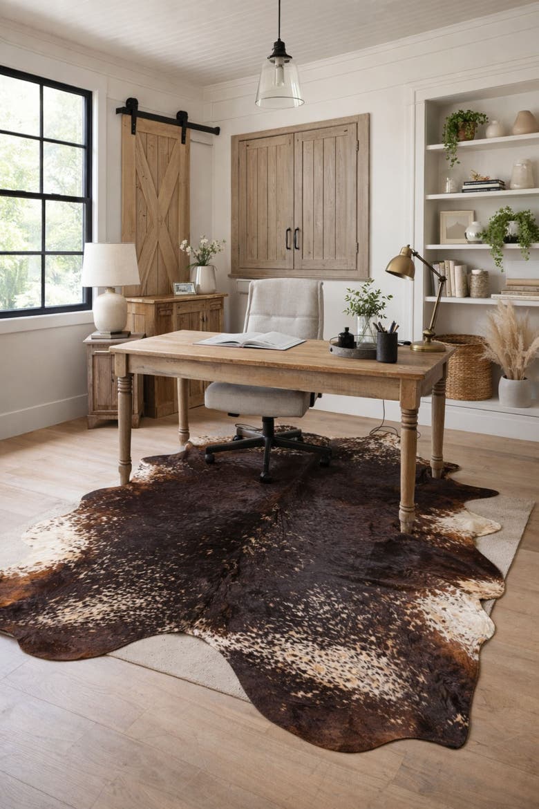 Eco Hides Heritage Tricolor Cowhide Rug  8'5" × 6'10", Alternate, color, Black/Brown/White