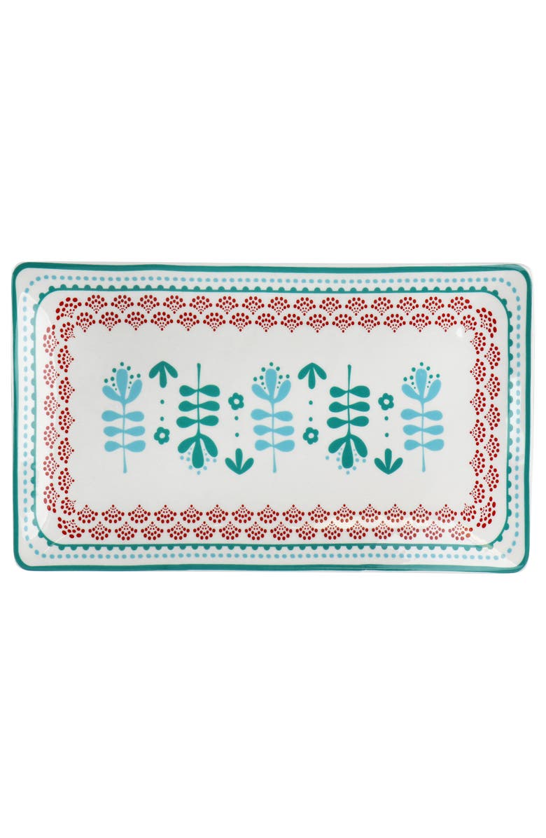 Gibson Home Village Vines 10.6 Inch Fine Ceramic Rectangular Platter, Main, color, Multi