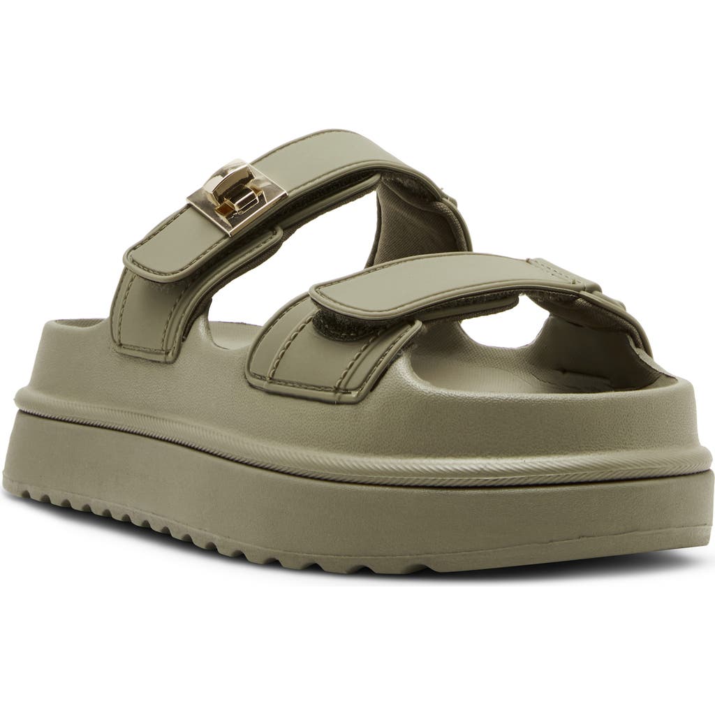 Steve Madden Bigschmona Platform Sandal In Olive
