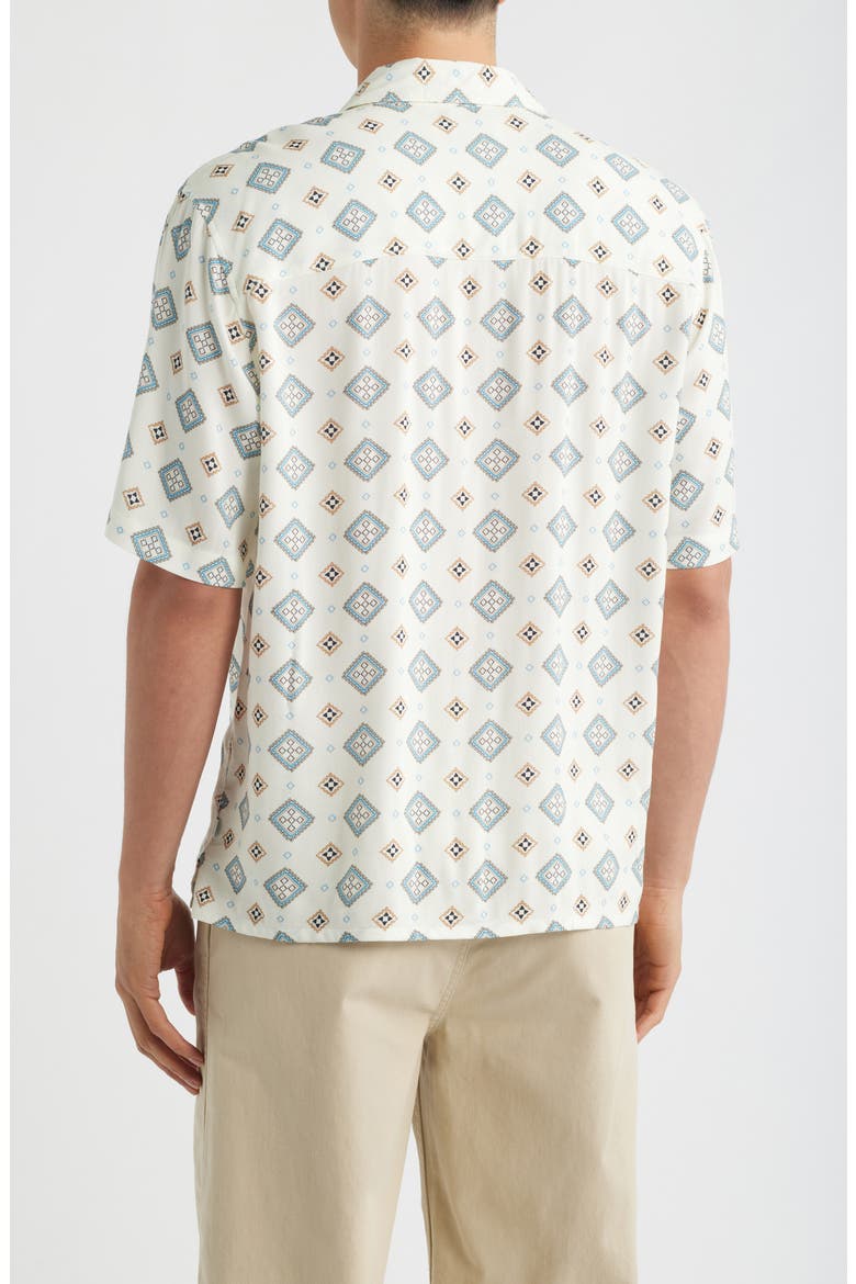 Didcot Ornate Tile Print Camp Shirt, Alternate, color, ECRU / MULTI
