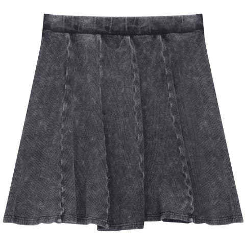 Distressed Elastic Waist Panel Mini Skirt (Toddler, Little Kid & Big Kid)