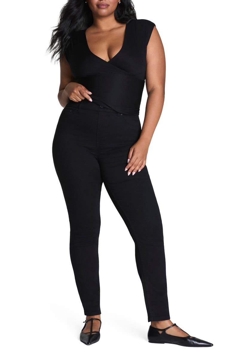 SPANX<sup>®</sup> SPANXshape<sup>™</sup> EveryWear Pull-On Ankle Skinny Jeans, Alternate, color, Obsidian Rinse