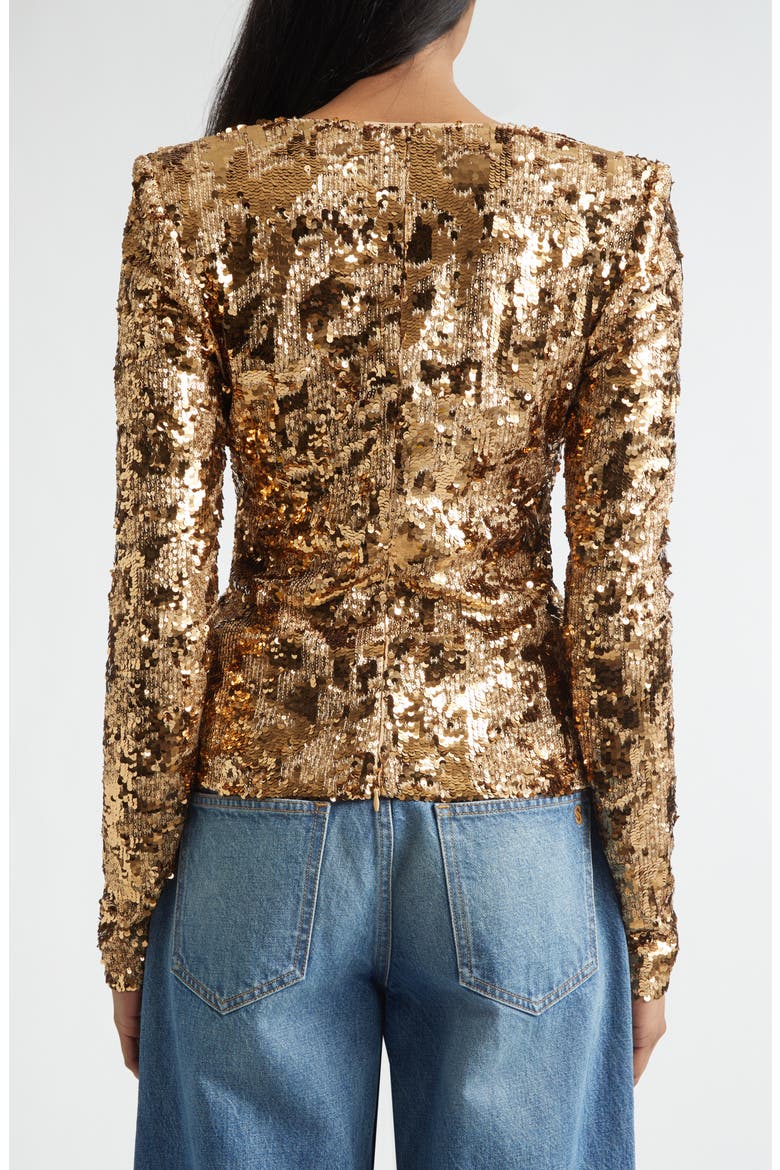 Megan Stretch Sequin Top, Alternate, color, COPPER