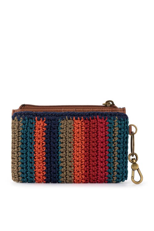 The Sak Encino Crochet Card Wallet In Multi