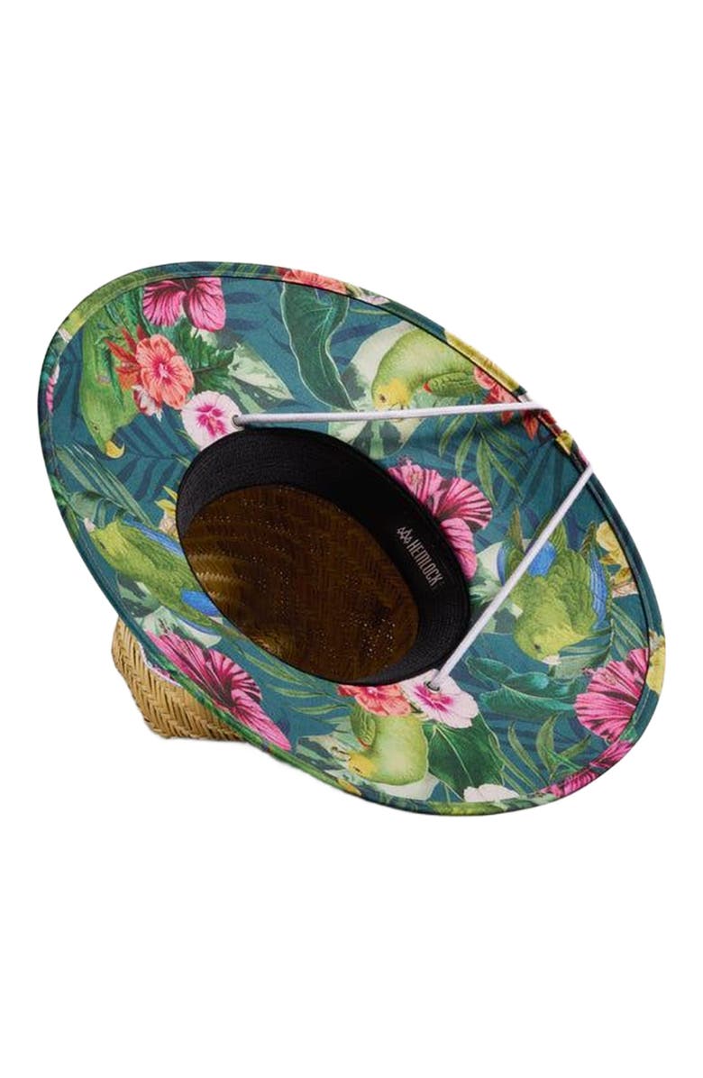Hemlock Caicos Straw Lifeguard Hat, Alternate, color, Parrots
