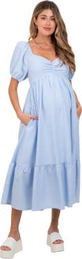 PinkBlush Sweetheart Stripe Smocked Back Midi Dress