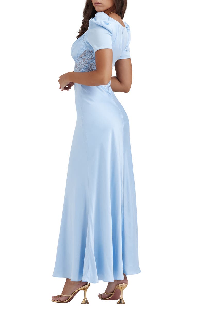 HOUSE OF CB Rafaela Lace Inset Silk Blend Cocktail Dress, Alternate, color, Dutch Canal