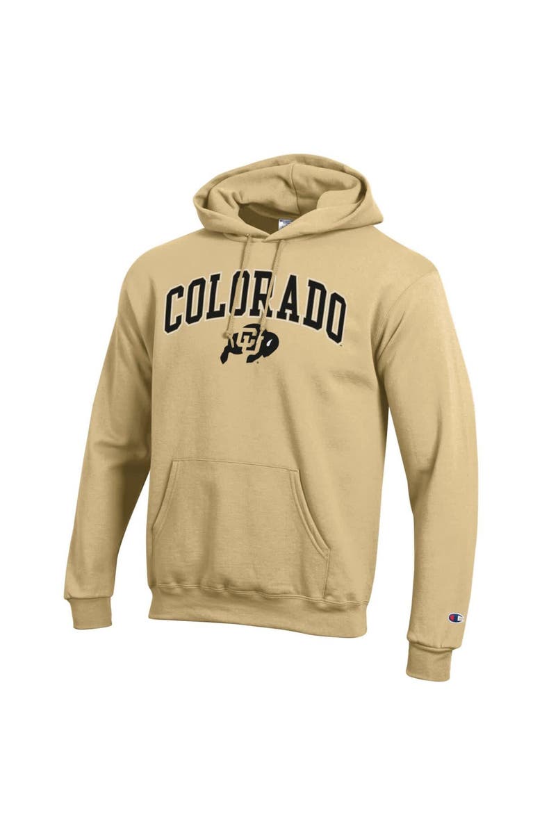 Champion Men's Champion Vegas Gold Colorado Buffaloes Arched Logo Fleece Pullover Hoodie, Alternate, color, Vegas Gold