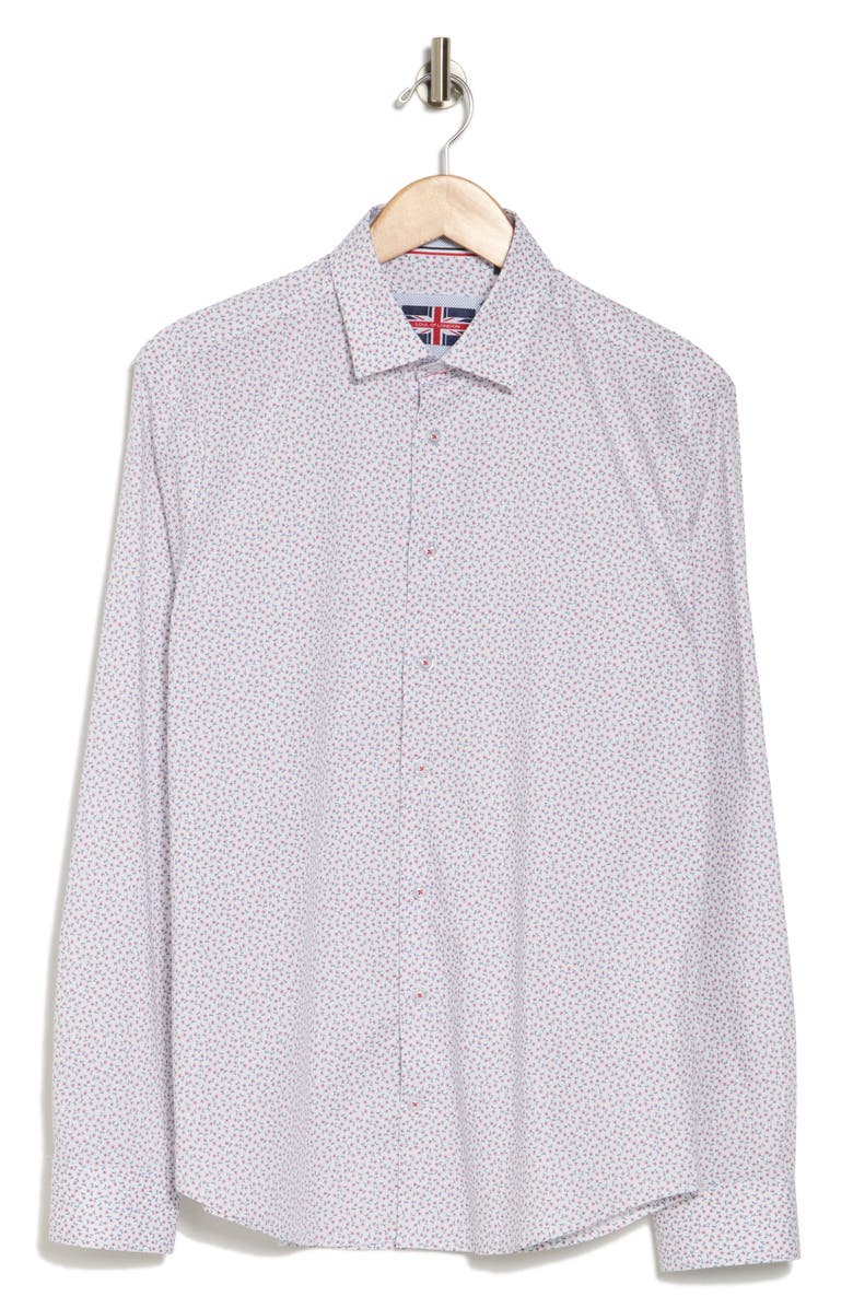 SOUL OF LONDON Stretch Cotton Button Up Shirt, Alternate, color, Pink/ Rose