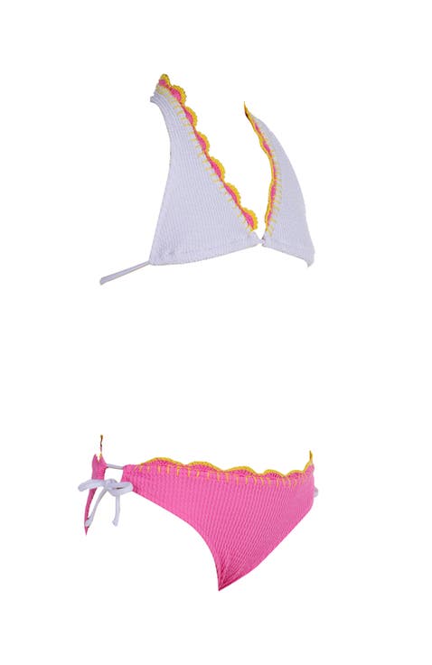 Textured Triangle Embroidery Edging Two-Piece Bikini