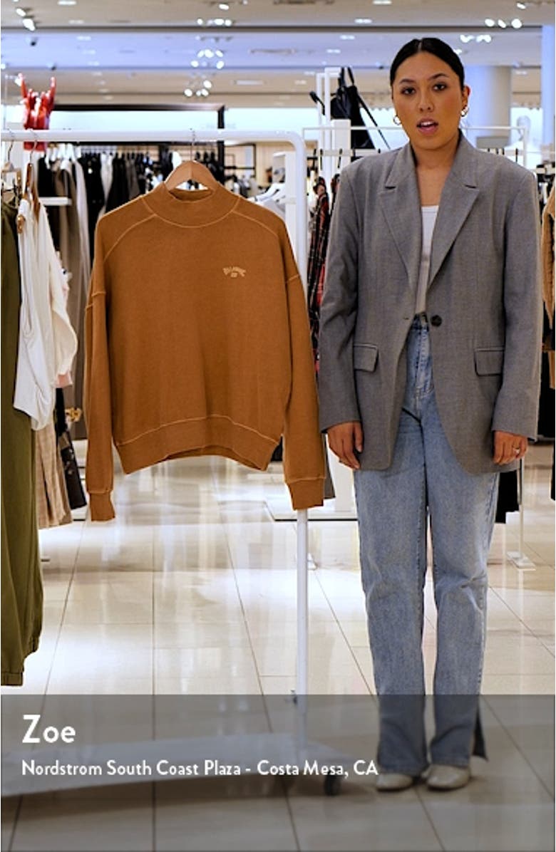 Chill Weekend Oversize Mock Neck Sweatshirt, sales video thumbnail