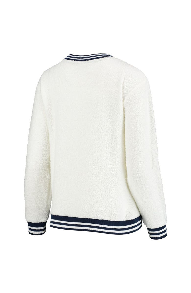 CONCEPTS SPORT Women's Concepts Sport Cream/Navy St. Louis Blues Granite Sherpa Pullover Sweatshirt, Alternate, color, 