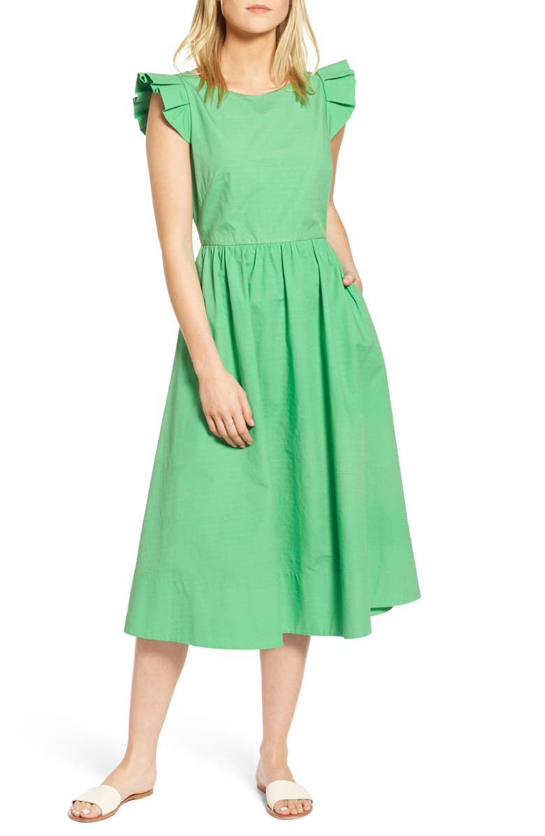 1901 Ruffle Fit & Flare Midi Dress, Main, color, 
