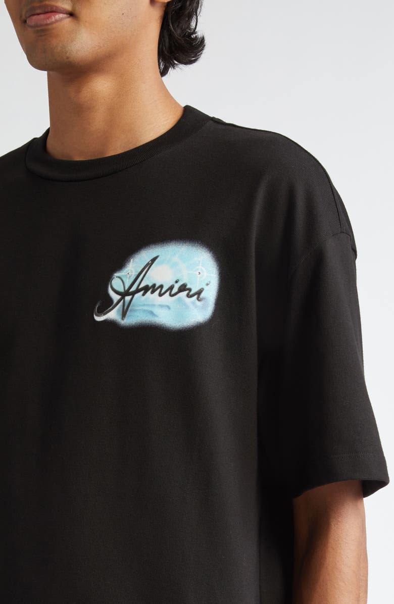 AMIRI Oversize Airbrush Logo Graphic T-Shirt, Alternate, color, Black