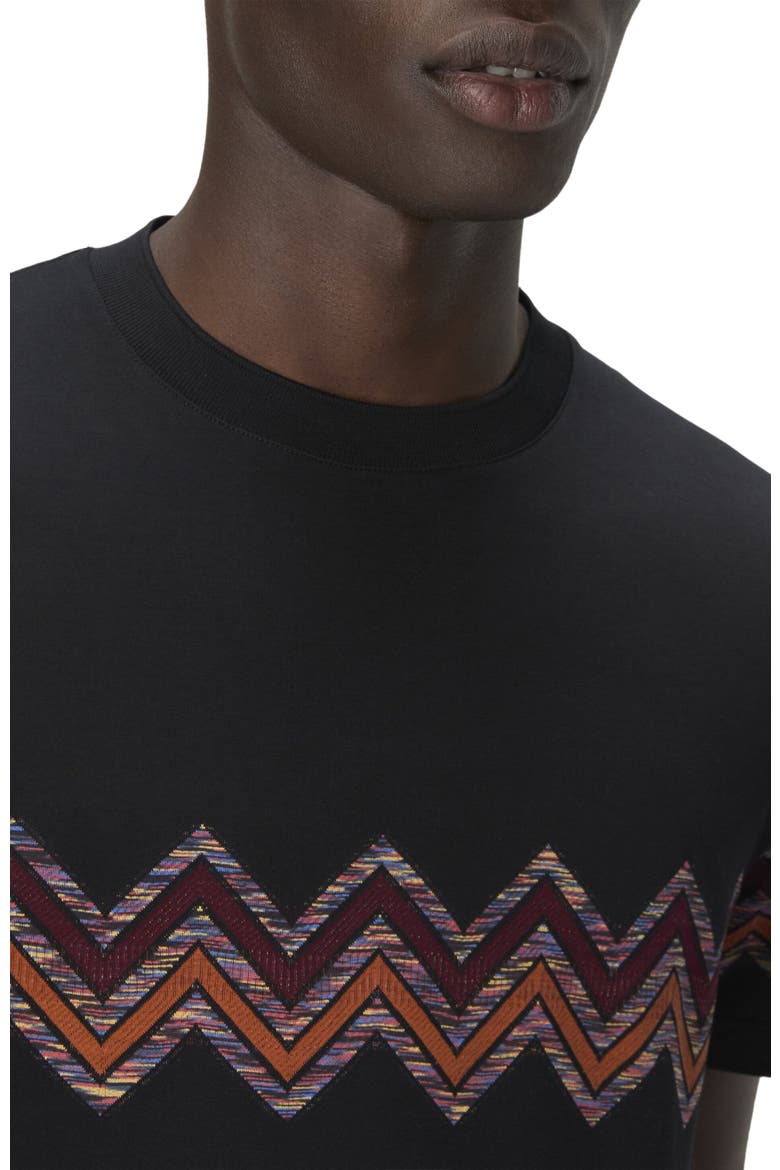 T-shirt With Maxi Chevron Insert, Alternate, color, Beige & Grey