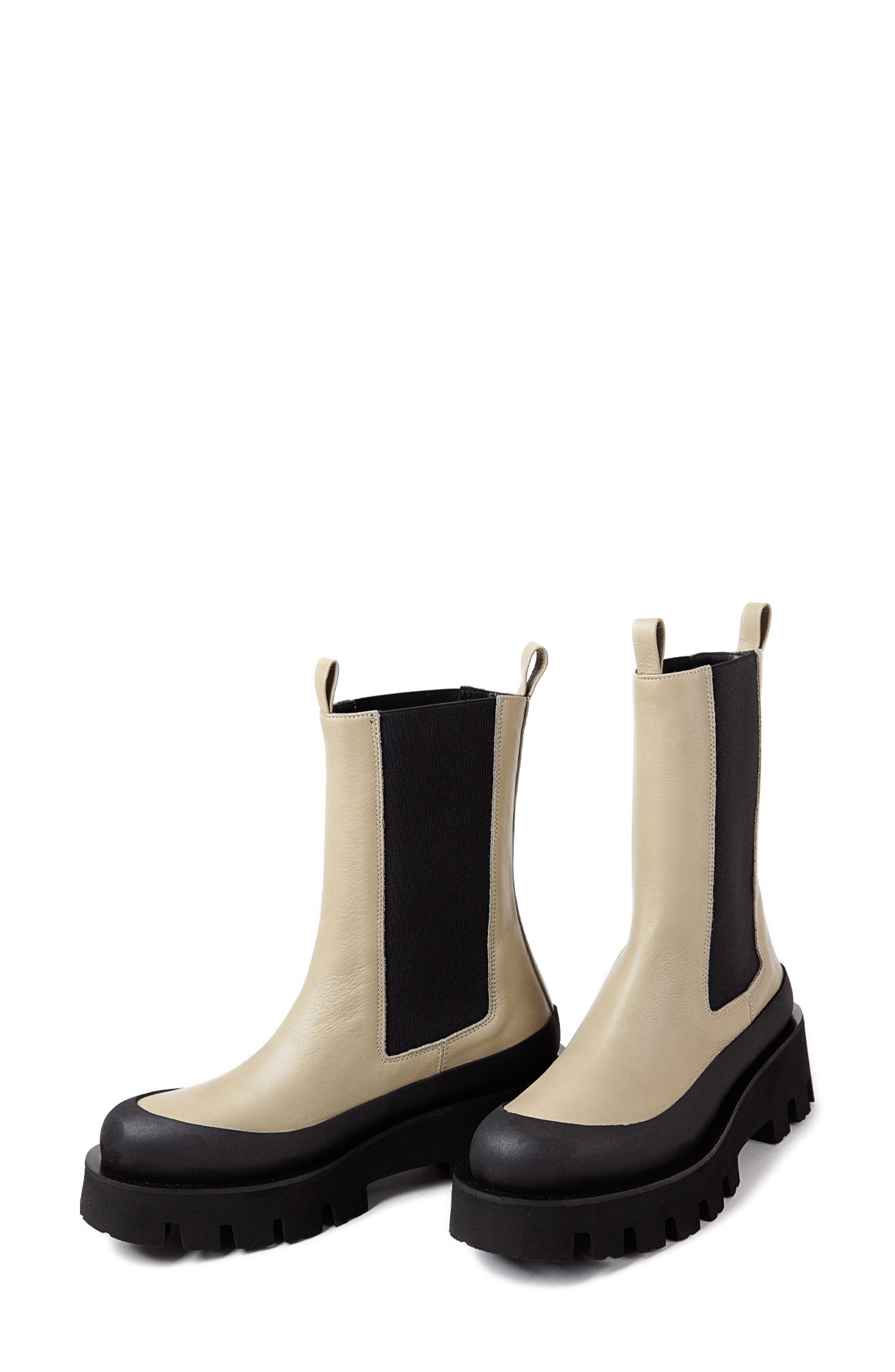 Charlotta Platform Lug Sole Chelsea Boot, Main, color, MED GREEN/ SALVIA
