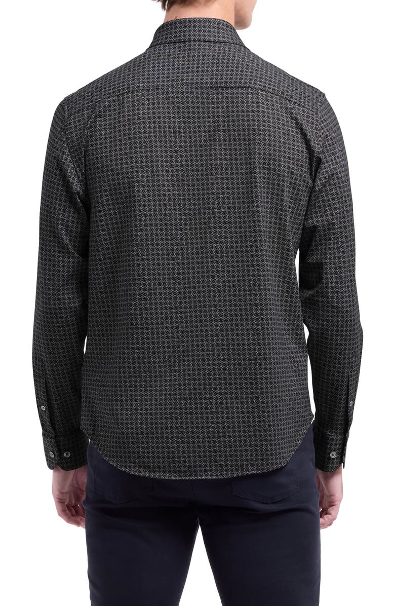 Bugatchi OoohCotton<sup>®</sup> Jules Floral Twill Button-Down Shirt, Alternate, color, Mahogany