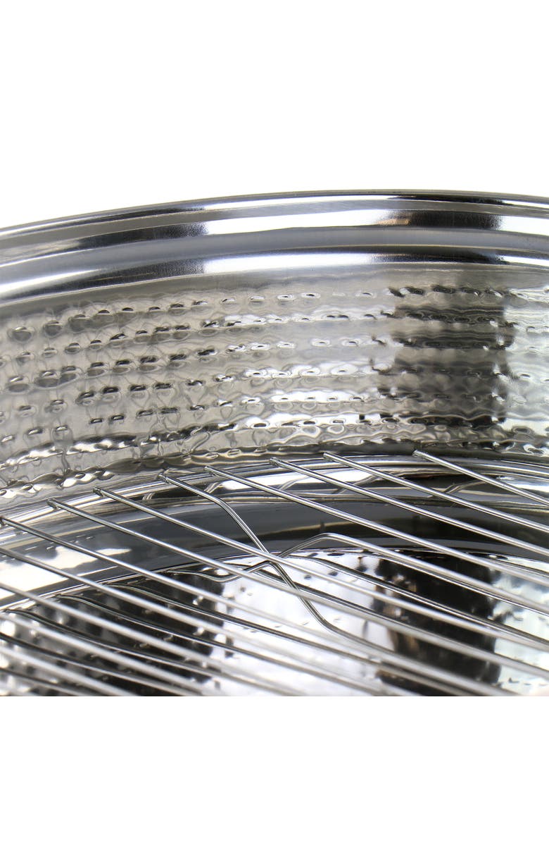 Gibson Home Radiance 17.5 Inch Stainless Steel Copper Plated Oval Roaster with Lid and Roasting Rack, Alternate, color, Red