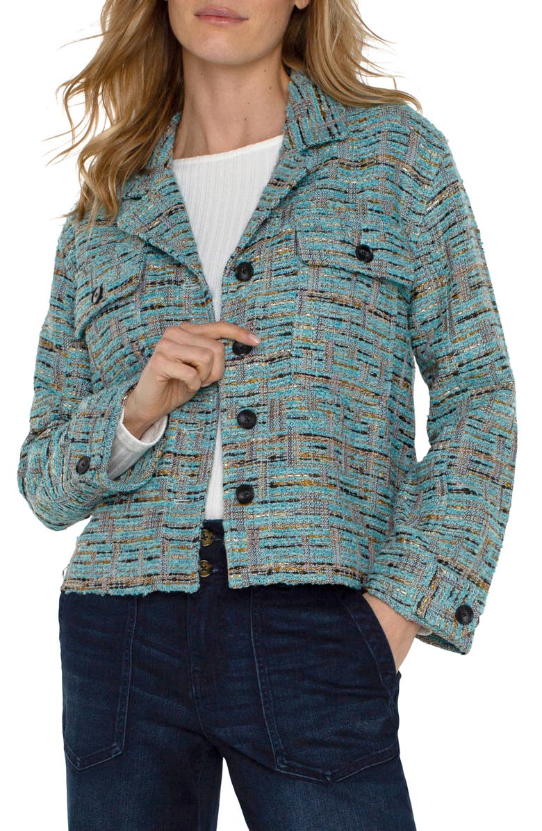 Liverpool Los Angeles Boxy Bouclé Shacket, Alternate, color,